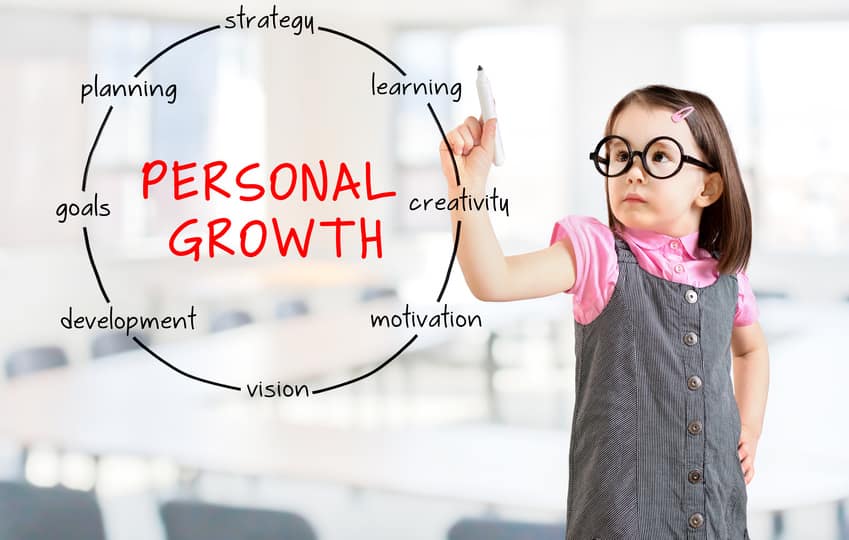 Child writing goals representing personal aspirations.